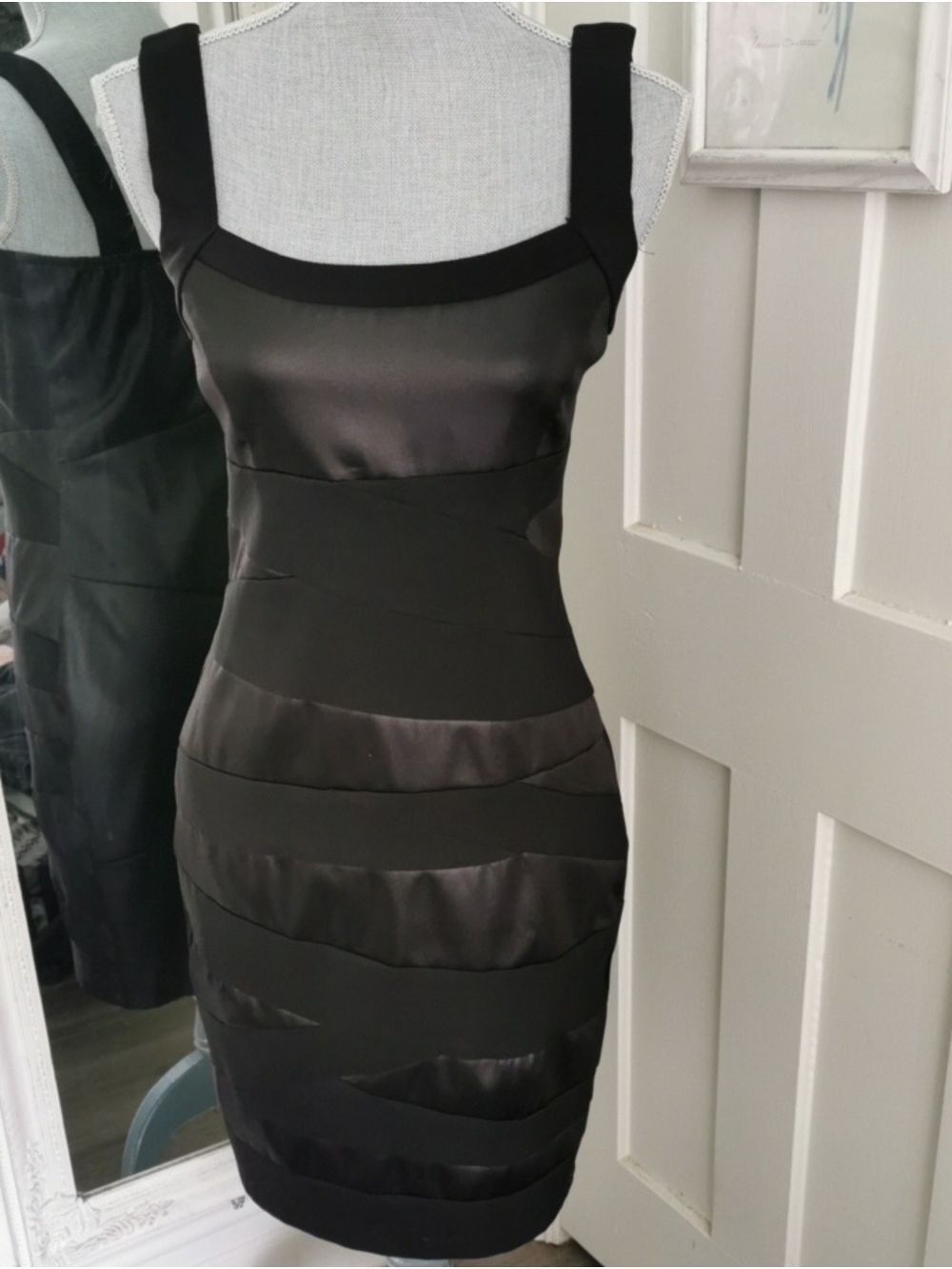 Y2K LIME Elegant Cocktail Party Black Bandage Mini Dress. Size M